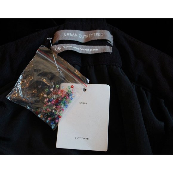 NWT UO URBAN OUTFITTERS Black Dahlia Velvet Beaded Backless Maxi Dress, L Large - Picture 11 of 12